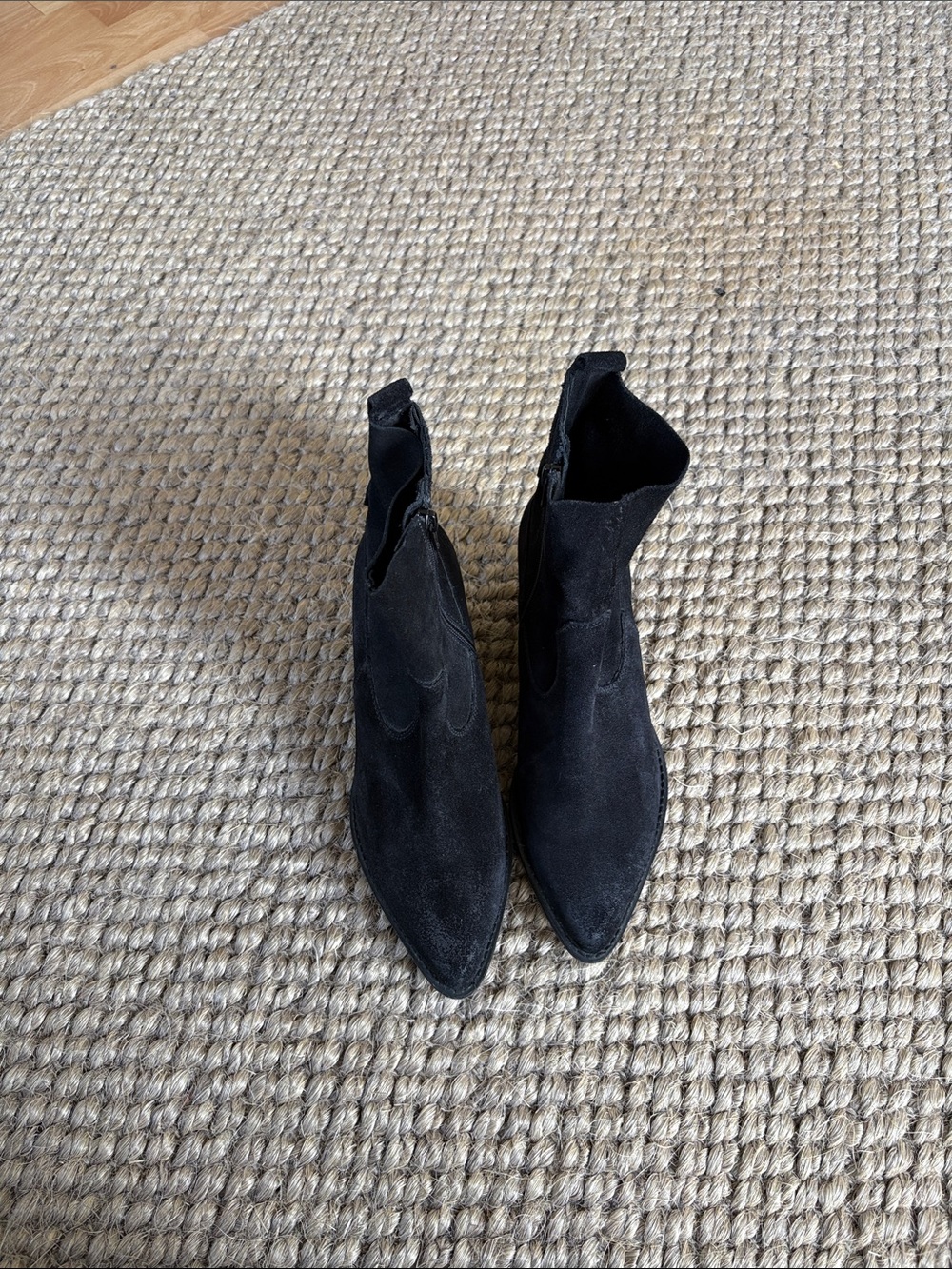 Jeffrey Campbell Black Suede Pointed Ankle Booties
